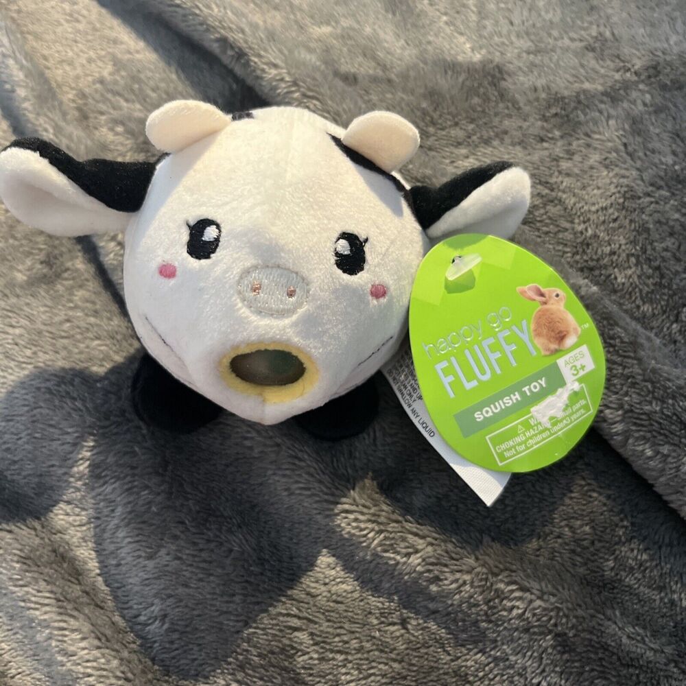 Happy Fluffy Go Cow Squish Toy